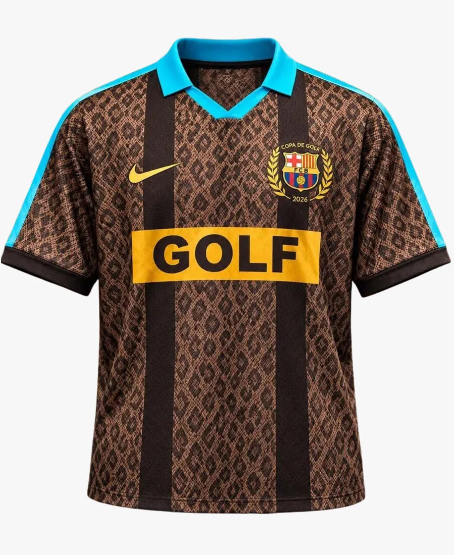 NikeFCBarcelonaxGOLFWANG2026ElClasicoConceptBrownJersey