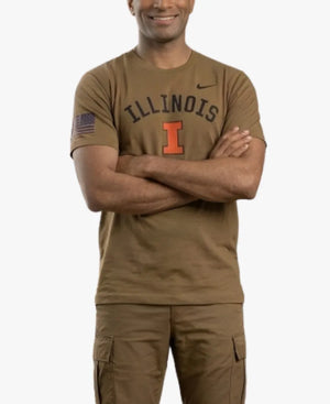 UnisexNikeIllinoisFightingIllini2026MilitaryAppreciationDri-FITBrownT-Shirt