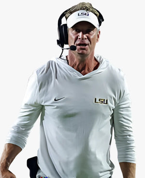 NikeLouisianaStateTigers2026CoachLaneKiffinWhiteLongSleeveHoodedT-Shirt
