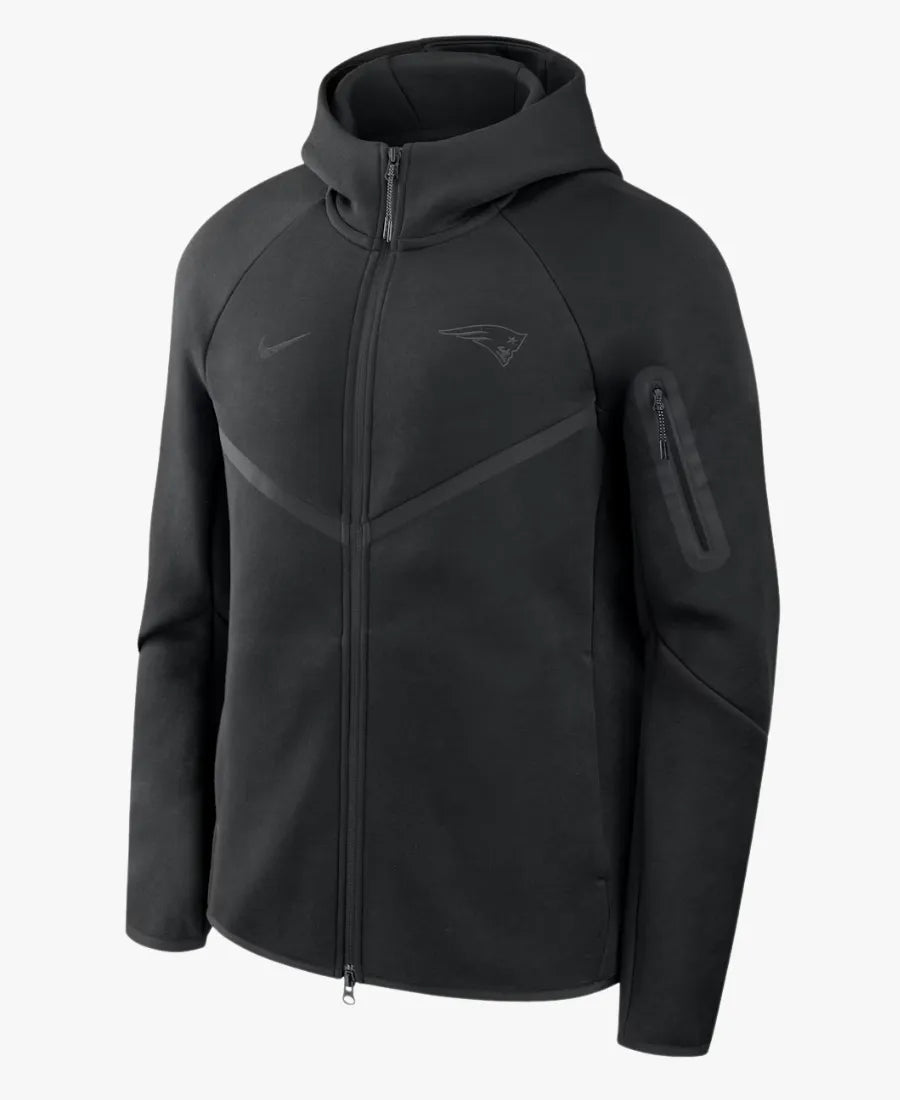 NikePatriotsTopBillingTechFleeceWindrunnerBlackFull-ZipJacket
