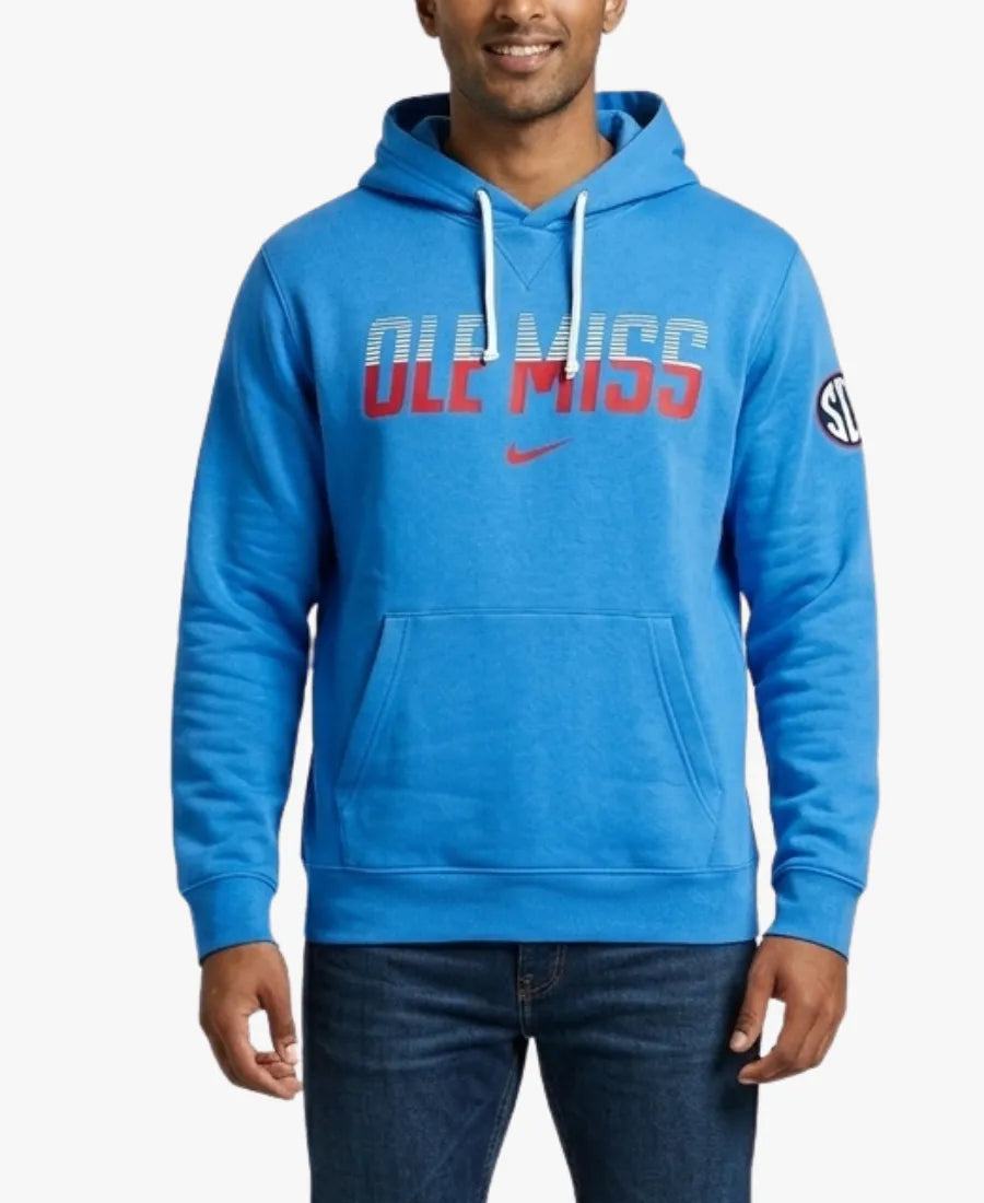 UnisexNikeUniversityofMississippi2026SidelineDri-FITBlueFleeceHoodie