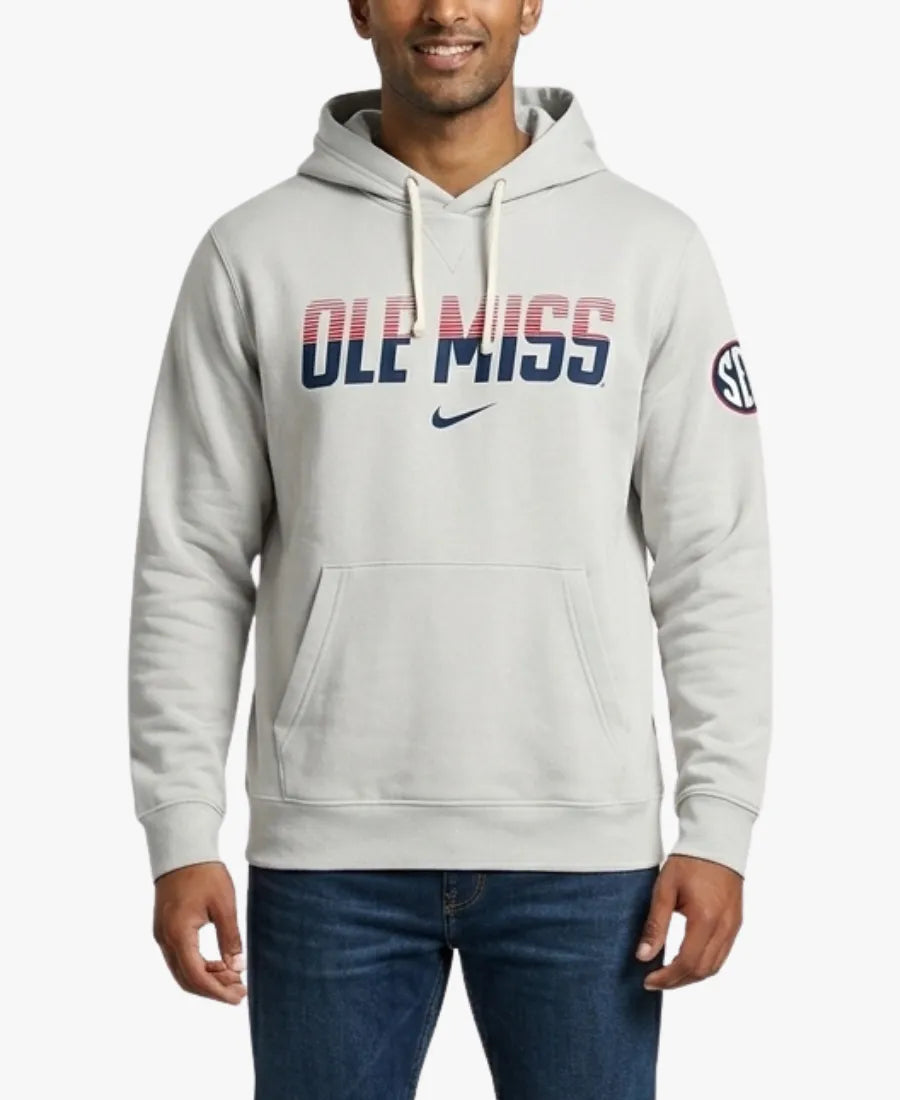 NikeUniversityofMississippi2026SidelineDri-FITGreyFleeceHoodie