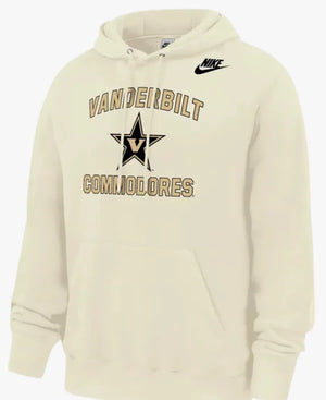 NikeVanderbiltCommodores2026FootballFleeceCreamHoodie