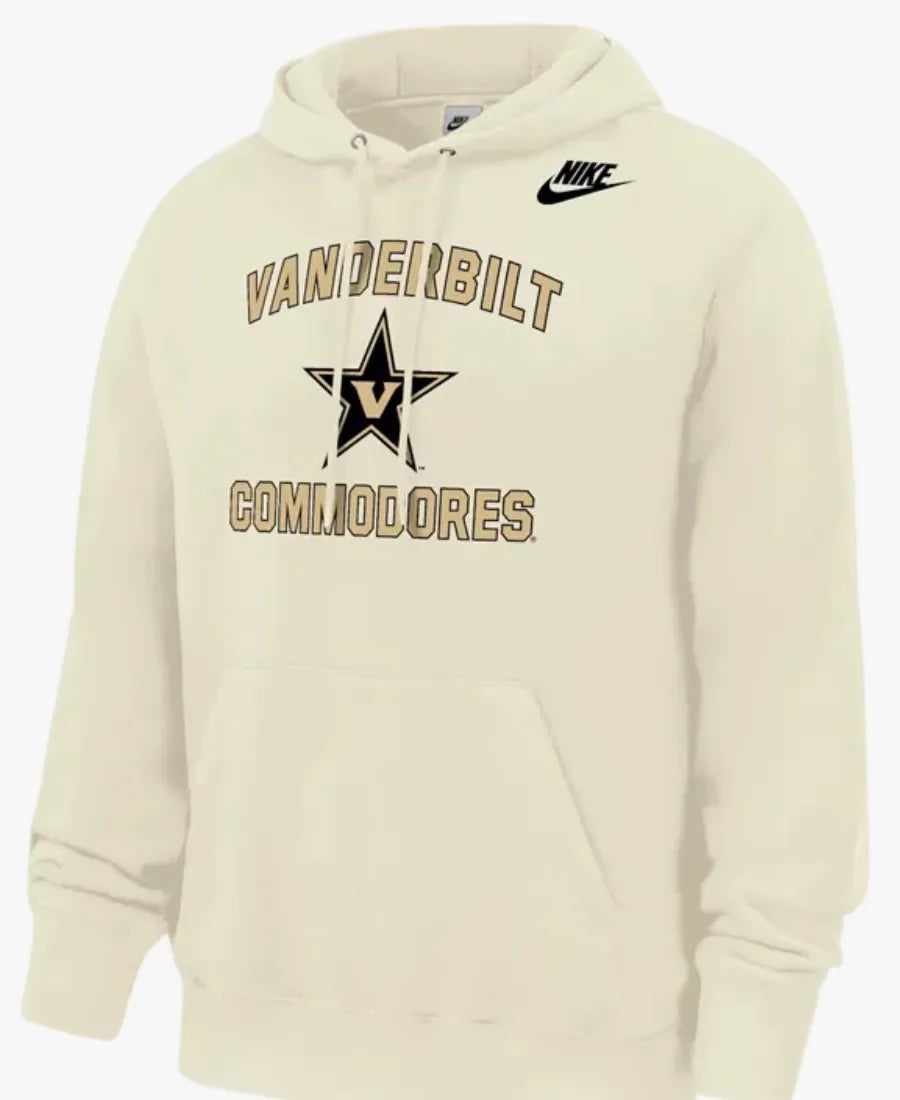 NikeVanderbiltCommodores2026FootballFleeceCreamHoodie