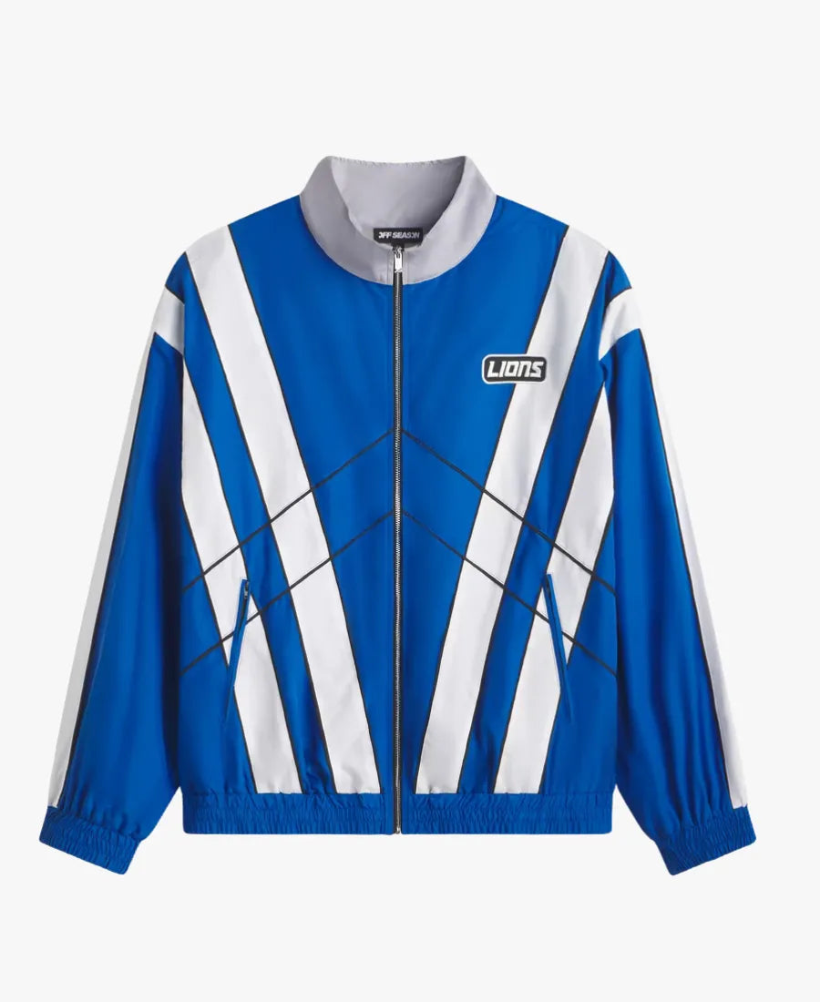 OffSeasonDetroitLionsBlueFull-ZipWindbreakerJacket