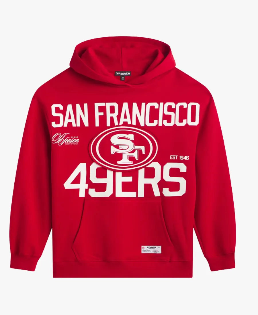 UnisexOffSeasonScarletSanFrancisco49ersRedOversizedHoodie