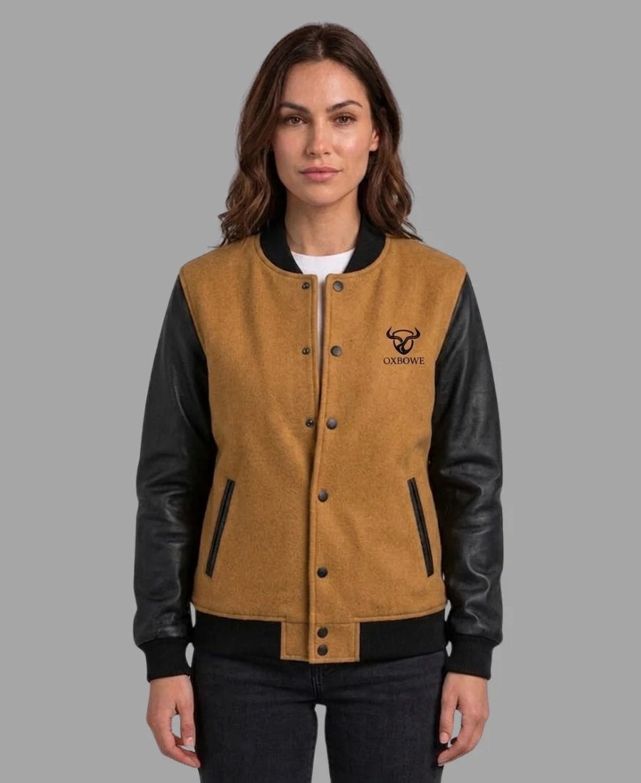 Oxbowe Women's Brown Varsity Jacket