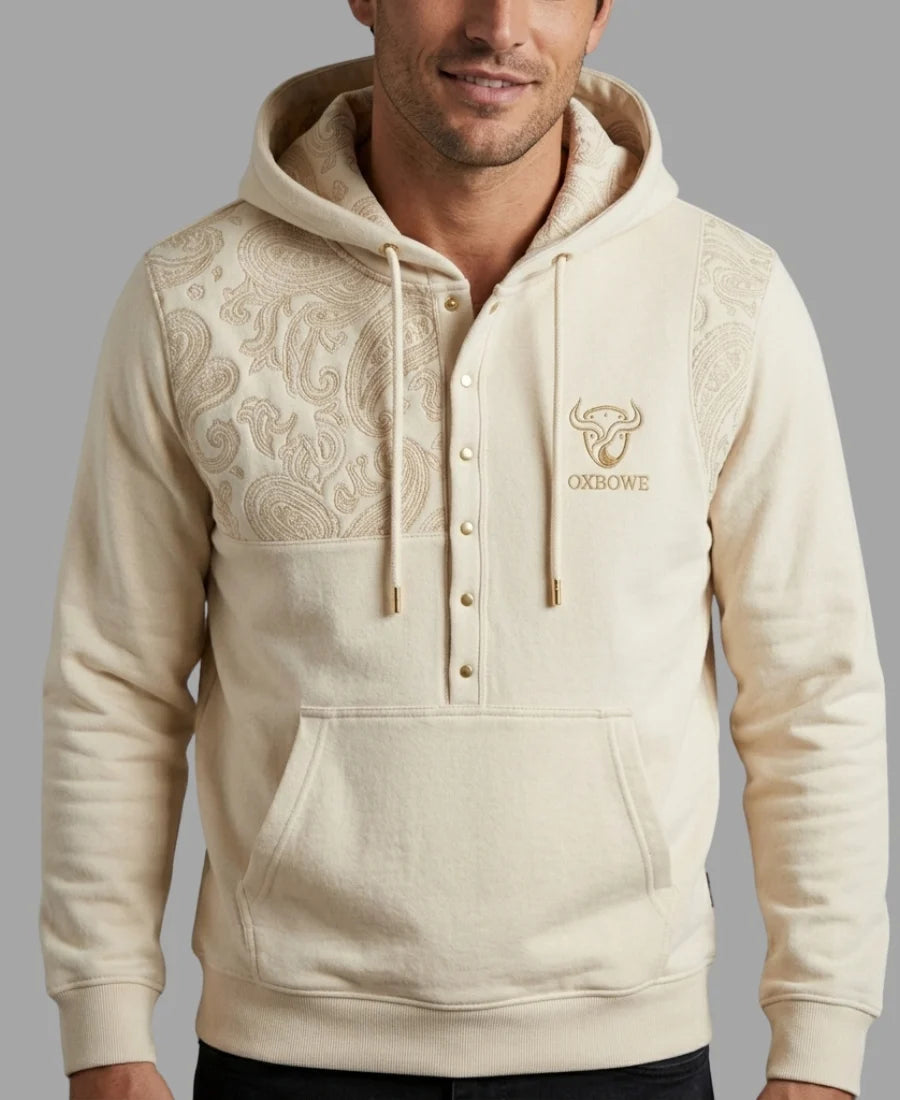 Oxbowe paisley embroidered hoodie