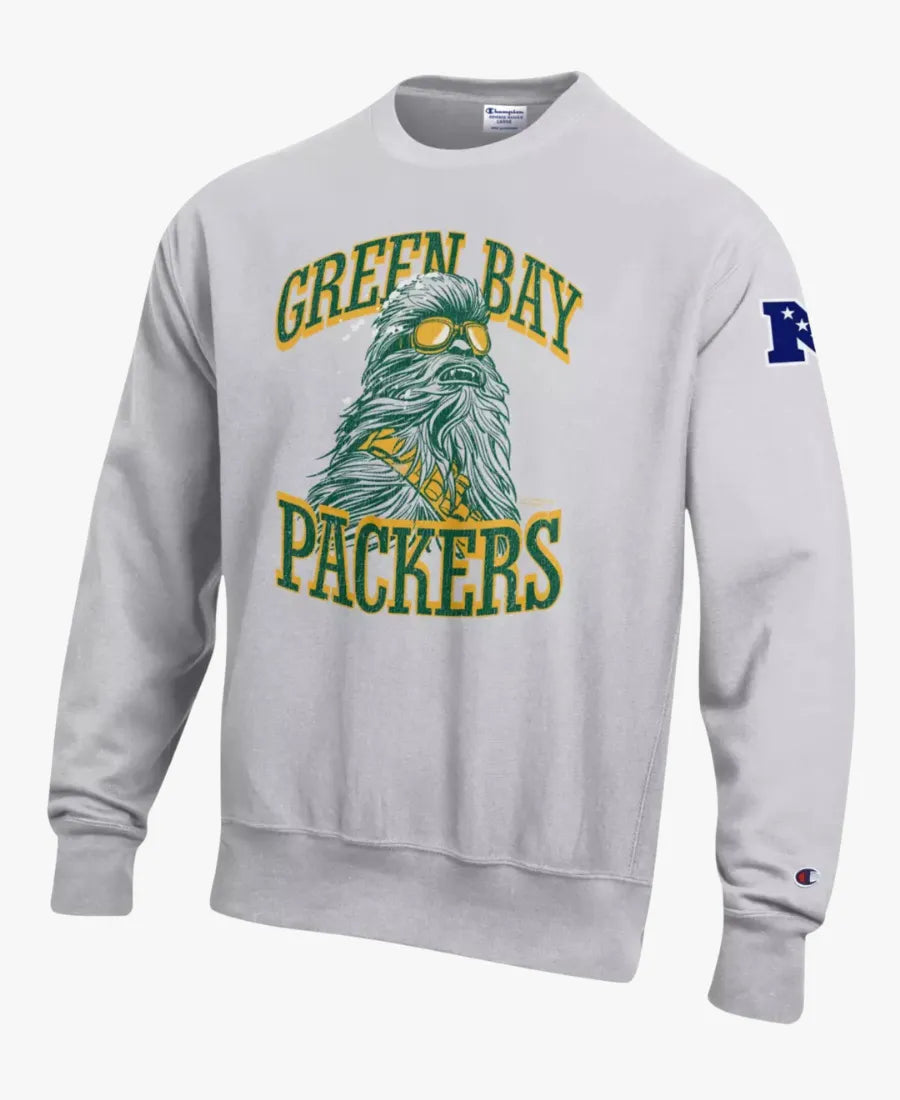 RECREATION_ChewbaccaGreenBayPackersDisneyxChampion2026UnisexHeatherGrayReverseWeaveSweatshirt