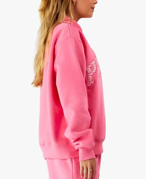 ParkexPinkAidPinkVarsityMockneckSweatshirtinPink