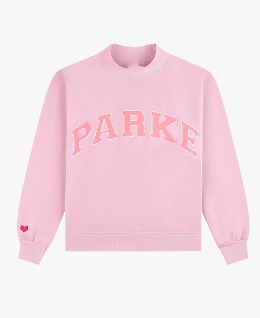 ParkexPinkAidLightPinkVarsityMockneckSweatshirt