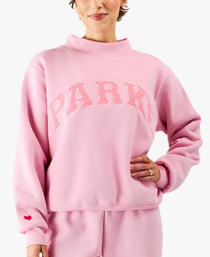 ParkexPinkAidBreastCancerAwarenessLightPinkVarsityMockneckSweatshirt