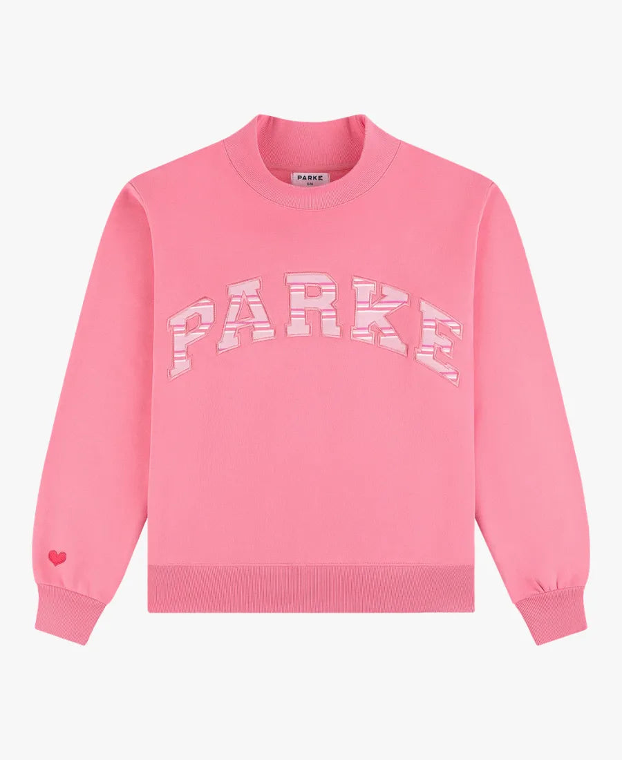 ParkexPinkAidPinkVarsityMockneckSweatshirt