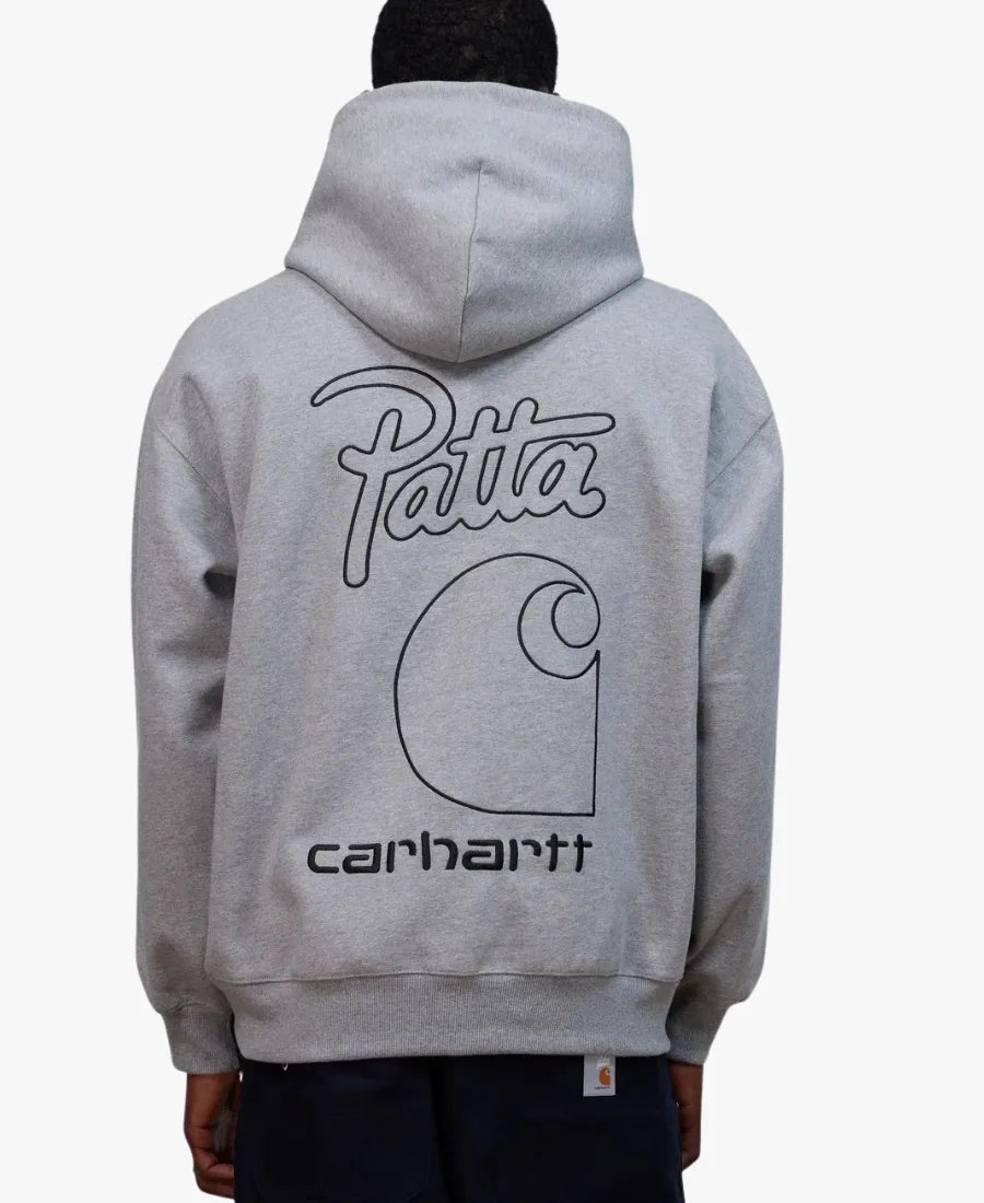 UnisexPattaxCarharttWIPHeatherGreyFleeceHoodedSweatshirt