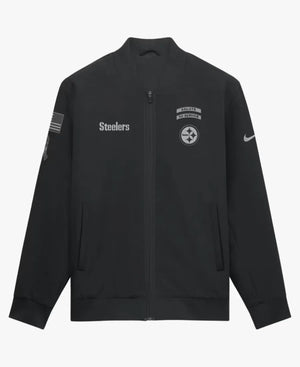 PittsburghSteelersNike2026SalutetoServiceBlackFull-ZipBomberJacket_nbsp