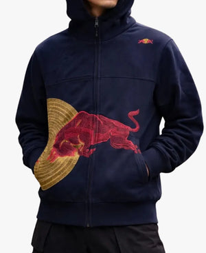 RedBullBigEmbroideredLogoRacingNavyBlueHoodie