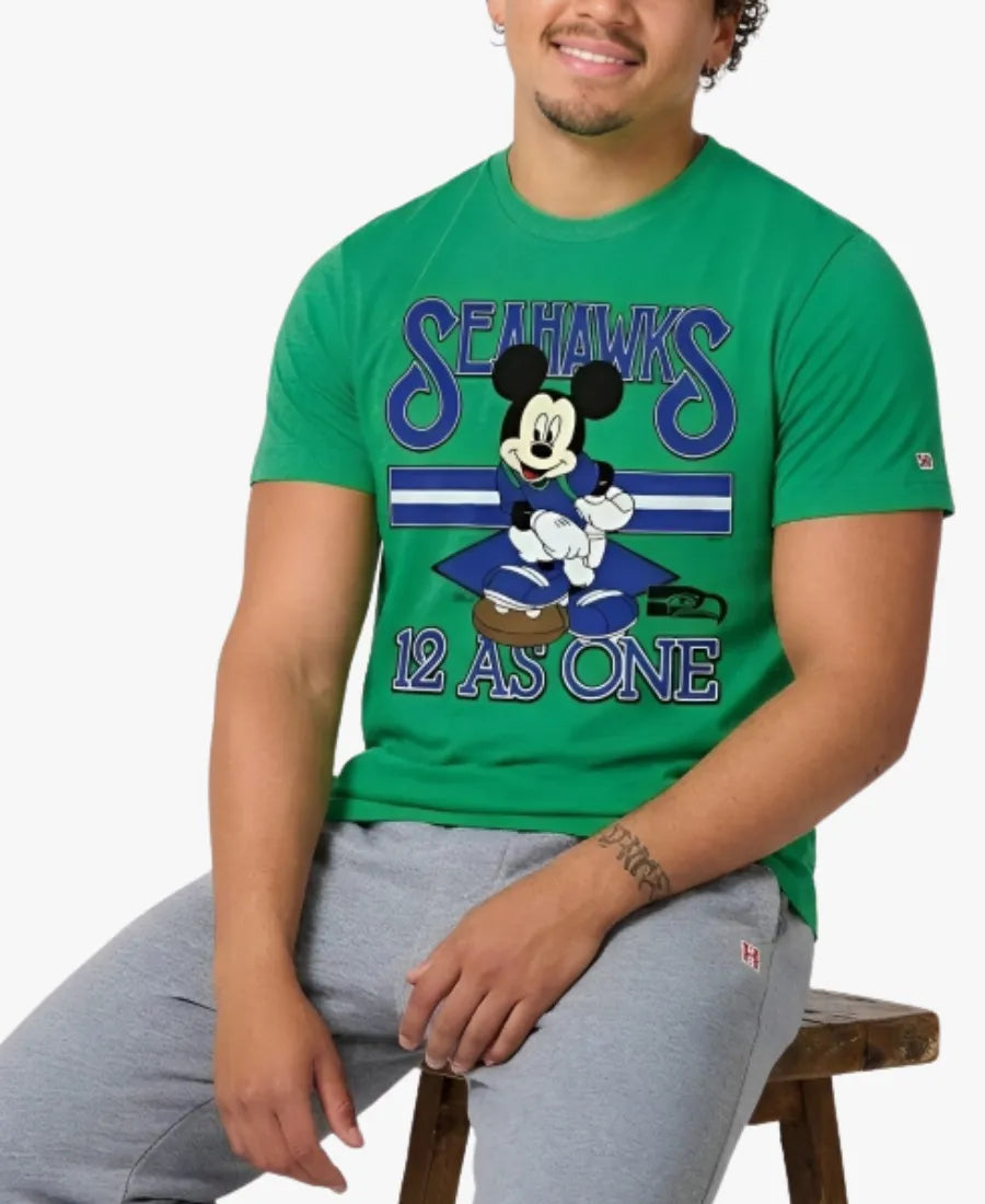 SeattleSeahawksxMickeyMouseHomageNeonGreenT