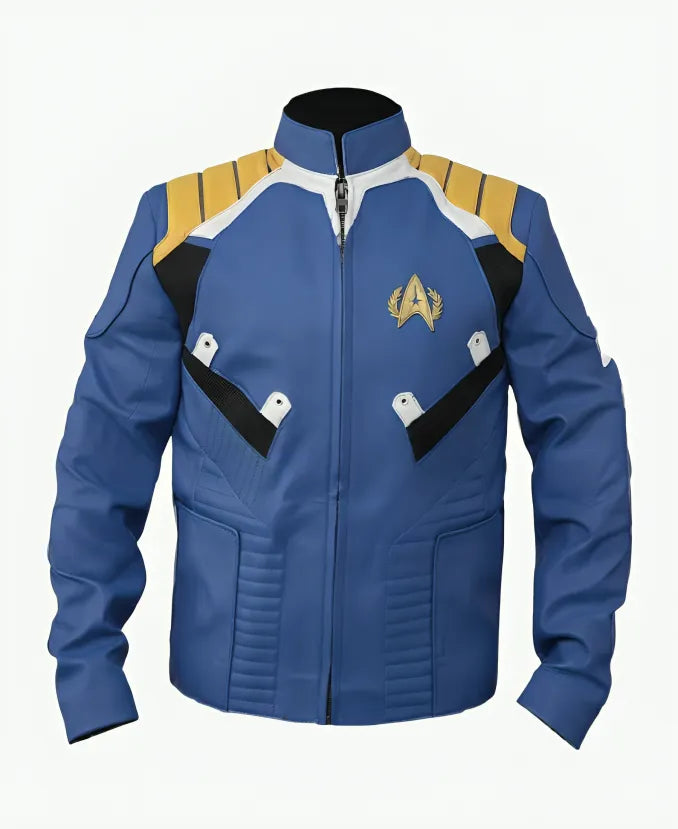 ChrisPineStarTrekBeyondCaptainJamesKirkBlueLeather_nbsp_Jacket