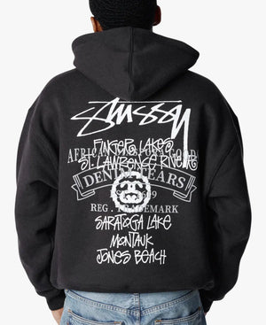 UnisexStussyxDenimTearsNewYorkFishingTour2026BlackPulloverHoodie