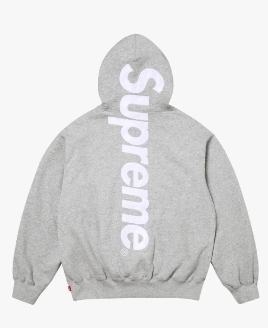 SupremeAppliqueGreyHoodedSweatshirt