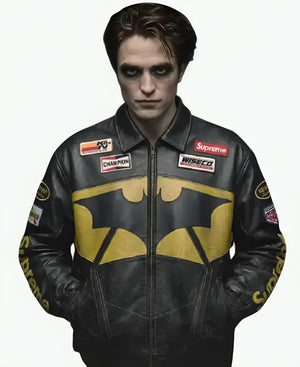 SupremeTheBatmanBlackLeatherJacket