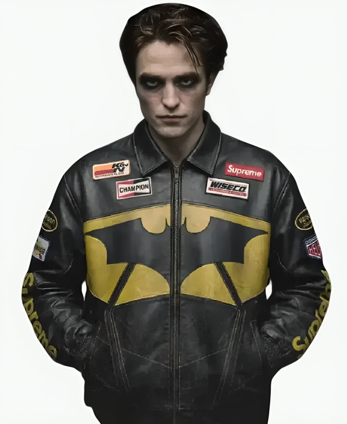 SupremeTheBatmanBlackLeatherJacket