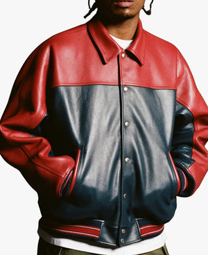 SupremexA.PRESSE2026PARKVIEWRedDarkBlueLeatherJacket