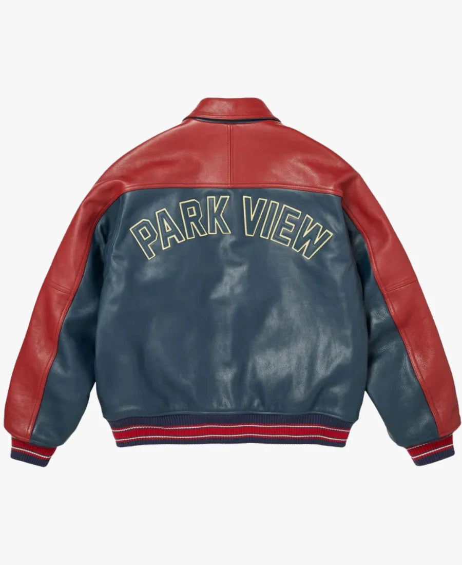 SupremexA.PRESSEFW2026PARKVIEWRed_amp_DarkBlueLeatherJacket