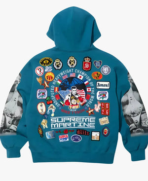 SupremexMartineRoseMikeTysonblueHoodedSweatshirt