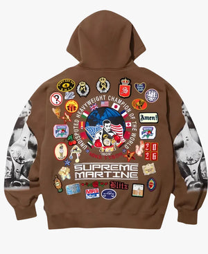 SupremexMartineRoseMikeTysonbrownHoodedSweatshirt