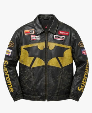 SupremeTheBatmanBlackLeatherJacket