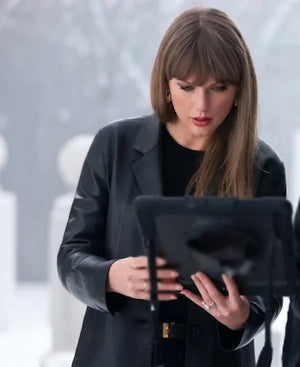 PatientZero2026TaylorSwiftBlackLeatherCoat