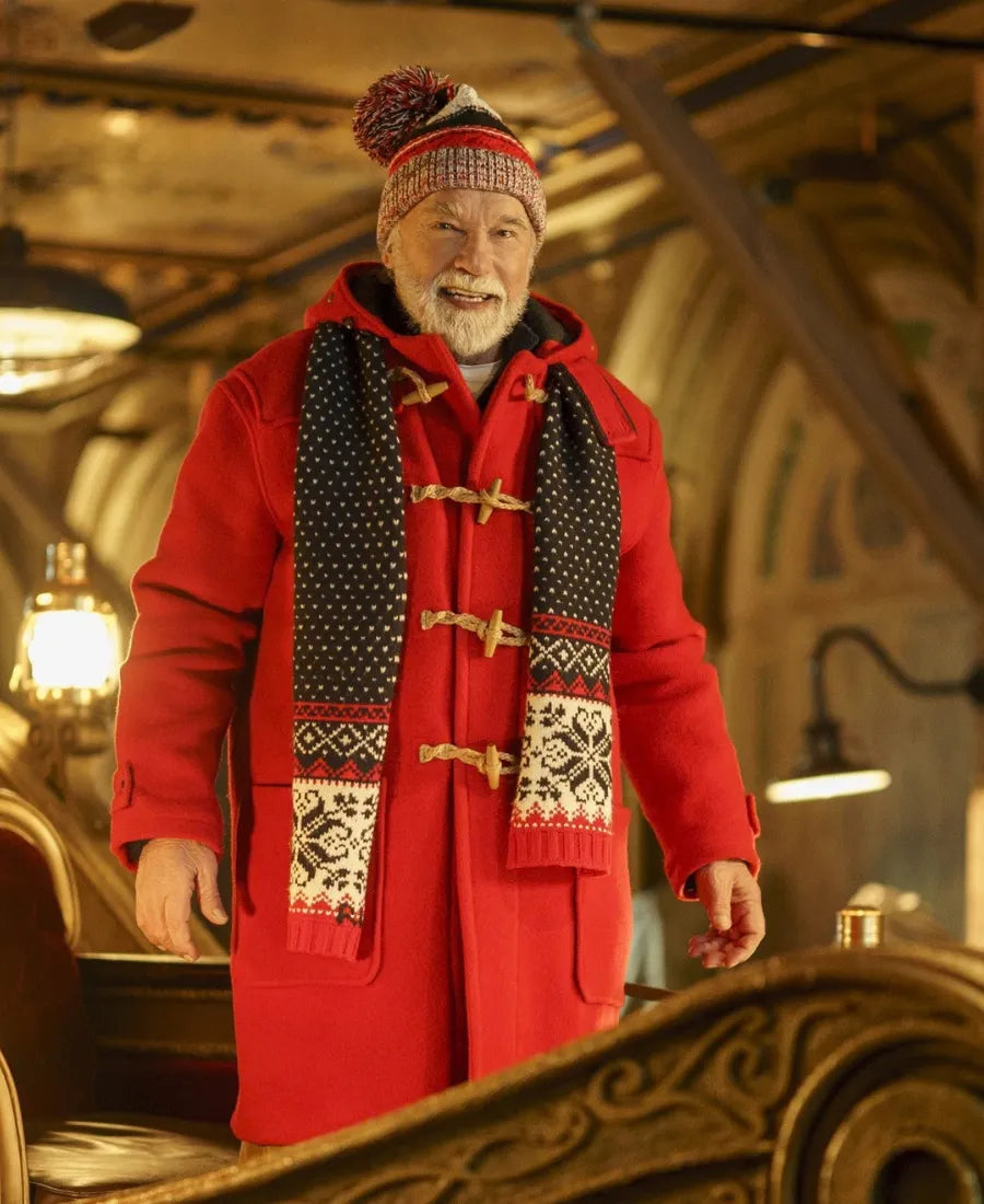TheManwiththeBag2026ArnoldSchwarzeneggerRedSantaHoodCoat