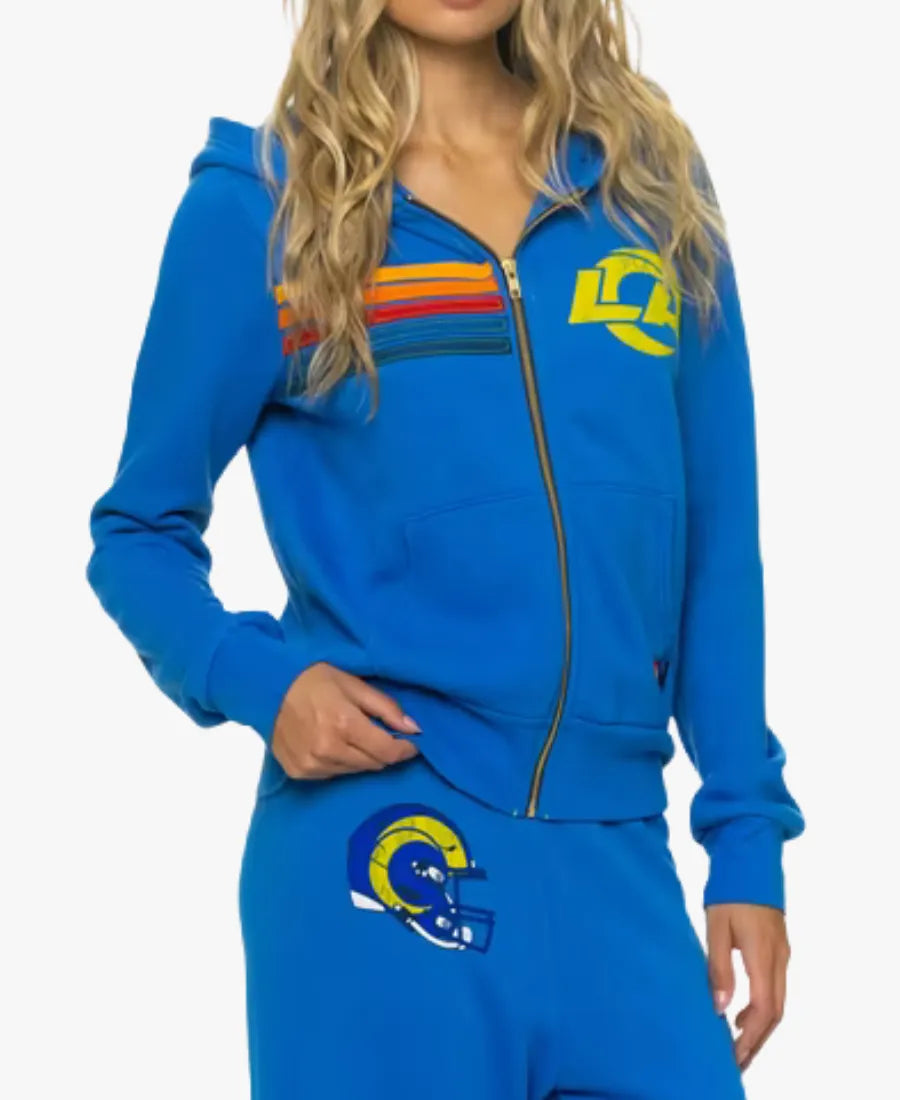 LosAngelesRams2026AviatorNationTri-BlendRoyalBlueFull-ZipHoodie