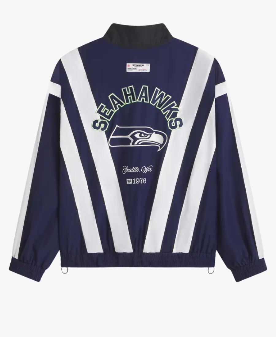 OffSeasonSeattleSeahawksFull-ZipWindbreakerJacketinNavyBlue