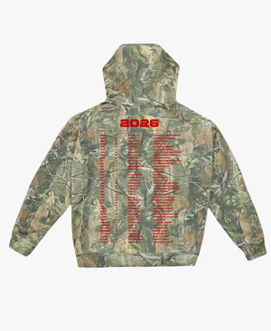 UnisexZachBryanMerchWithHeavenOnTopTour2026CamoFleeceHoodie