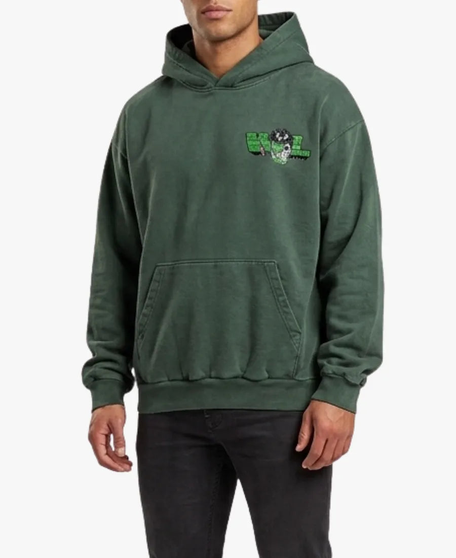UnisexWarrenLotasAngryManGreenFleeceHoodie
