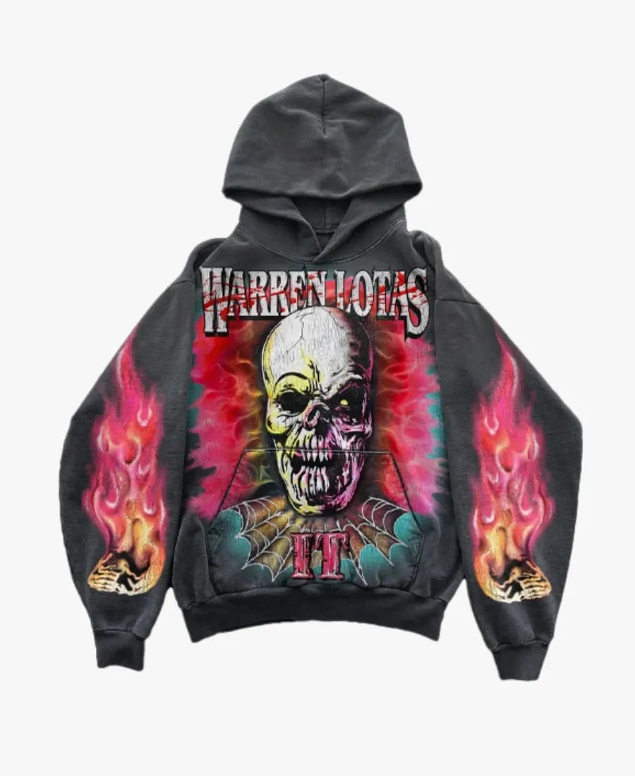 UnisexWarrenLotasClownVintageBlackHoodie