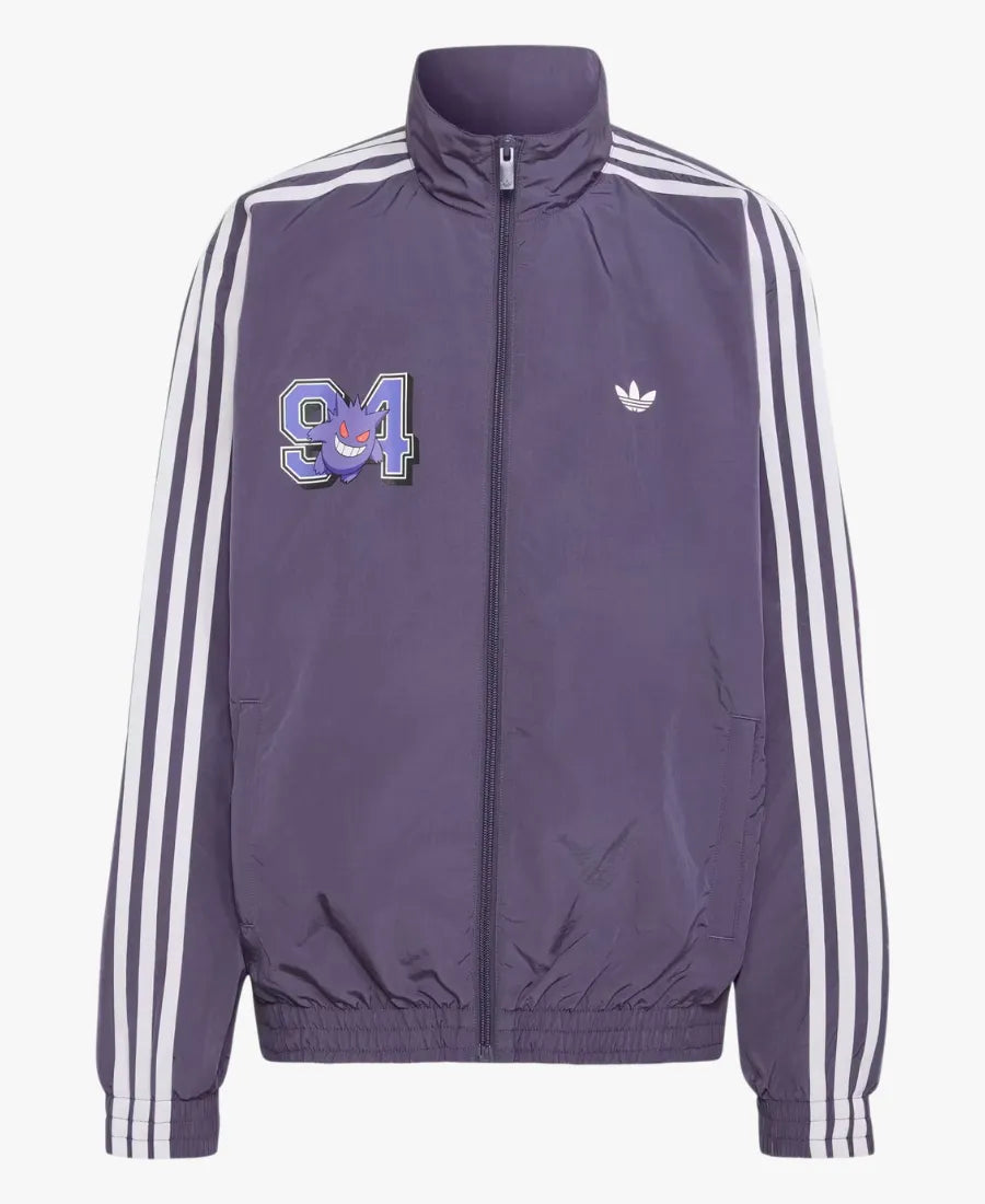 AdidasPokemonPurpleZip-UpWindbreakerOversizedJacket